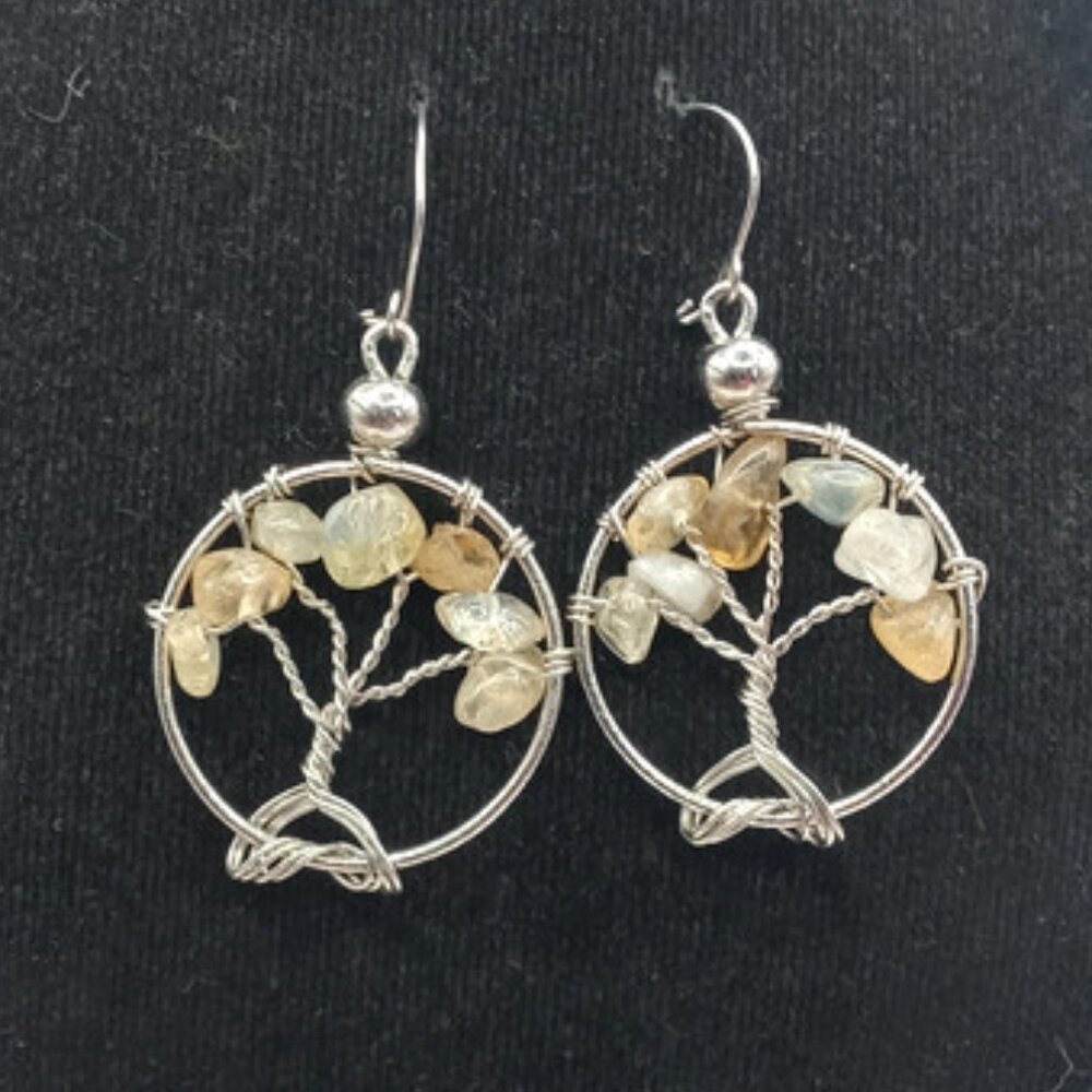 Handcrafted Earrings Made Of Alpaca Natural Citrine Stone
